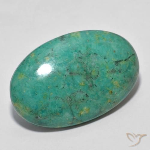 11.73 ct Turquoise Turquoise Stone, Natural Turquoise in Oval Cabochon Shape for Sale