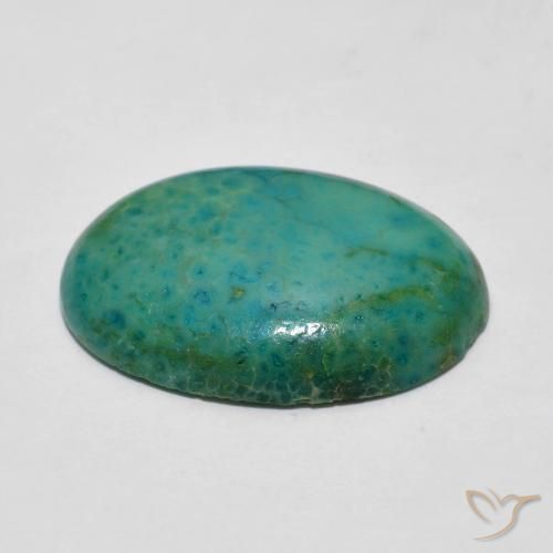 Turquoise Gemstone in 19.6 x 13.3 mm Size for Sale, Turquoise Stone in Electirc Blue Green Color
