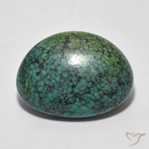 8.63 ct Green Turquoise Stone, Natural Turquoise in Fancy Cabochon Shape for Sale
