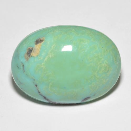 Turquoise Vert Ovale 22,4 x 11mm des Etats-Unis, poids de 19,86 ct, pierre gemme naturelle Non traité de pureté Opaque , 1 pièce de turquoise oval cabochon, couleur : Vert multicolore, dureté de Mohs de 5 à 6, Photo A