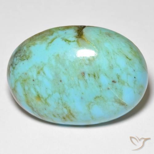 15.8 ct Blue Green Turquoise, 24.8 x 17.8 mm Oval Cut From the United States, Photo A