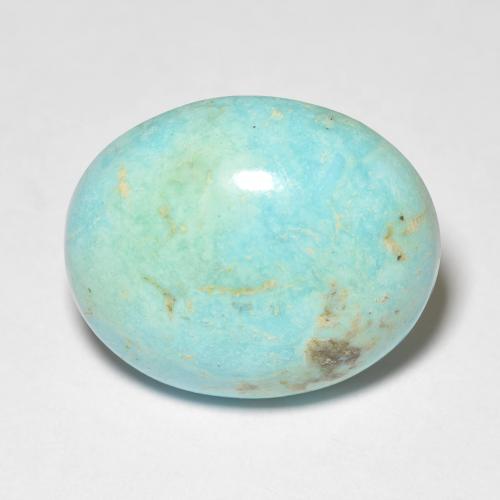 Turchese 16,7 x 13,9mm Ovale cabochon dagli Stati Uniti, peso di 9,11 ct, gemma naturale non trattati in purezza Opaque, 1 pezzo Turchese - Colore: Buish Green, durezza Mohs di 5 - 6, Photo A