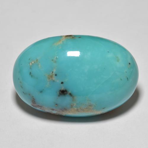 19,09 ct ovaler Türkis aus den USA, Größe 22,5 x 15,3mm, natürlicher Edelstein, Opaque Reinheit, 1 Stück ovaler Türkis, Mohs-Härte von 5 - 6 , Photo A