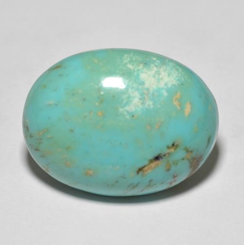 20.3 x 15.4mm Oval Cabochon Turquoise from United States, Weight of 12.19ct, Natural untreated Gemstone in Opaque Clarity, 1pc Turquoise - Color: Sea Foam Green, Mohs Hardness of 5 - 6, Photo A