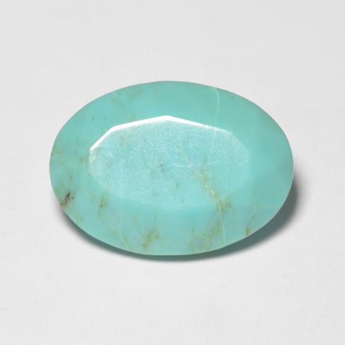 Turquesa Verde azul intenso Ovalada de 3.96 ct de Estados Unidos, dimensión 14 x 10,1mm, piedra preciosa natural No tratado, claridad Opaco, Turquesa Forma ovalada de 1 pieza, dureza de Mohs de 5 - 6 , Photo A