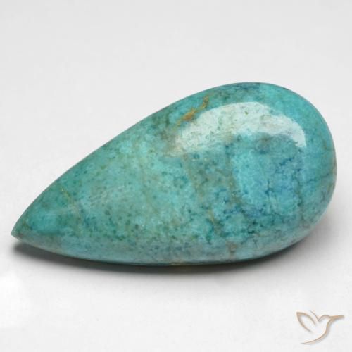 Turquesa Cabujón Pera de 10,23 ct de Estados Unidos, Dimensión 25 x 13,1mm, Claridad Opaco, Piedra preciosa natural No tratado, 1 pieza de Turquesa en color Verde azul intenso, Dureza Mohs de 5 - 6, Photo A