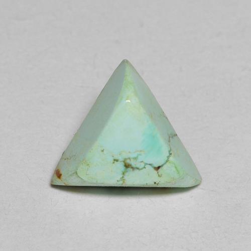 9.7 x 8.3mm Trillion Green Turquoise from United States, Weight of 1.29ct, Natural untreated Gemstone in Opaque Clarity, 1pc Trillion Cabochon Turquoise - Color: Light Green, Mohs Hardness of 5 - 6, Photo A