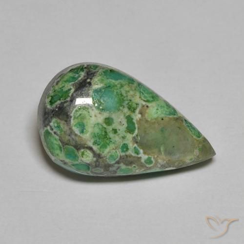 3.29 ct Green Turquoise, 14.5 x 8.9 mm Pear Cut From the United States, Photo A