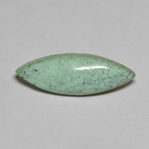 19.1 x 6.7mm Marquise Green Turquoise from United States, Weight of 2.58ct, Natural untreated Gemstone in Opaque Clarity, 1pc Marquise Cabochon Turquoise - Color: Medium Green, Mohs Hardness of 5 - 6, Photo A