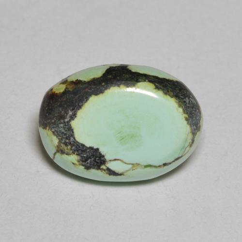 Turquoise Vert oval cabochon 11,9 x 8,5mm des Etats-Unis, poids de 2,41 ct, pierre gemme naturelle Non traité de pureté Opaque , 1 pièce de turquoise, couleur : Vert clair, dureté de Mohs de 5 à 6, Photo A