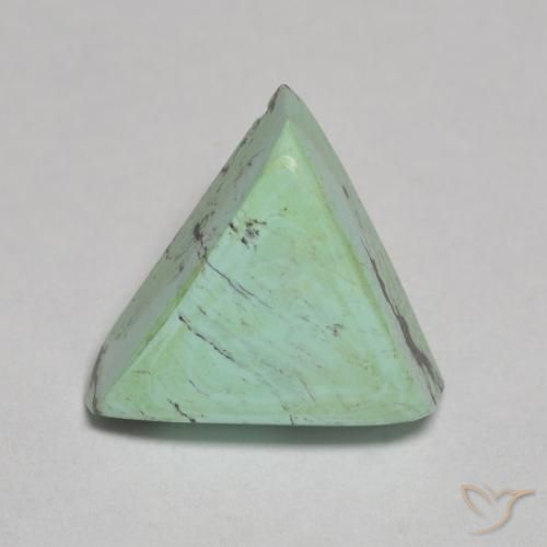 3.62 ct Green Turquoise, 13 x 10.6 mm Trillion Cut From the United States, Photo A