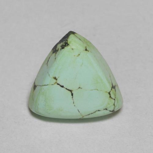 Turquoise Vert trillion cabochon des Etats-Unis, 9,2 x 8,6mm, poids de 1,44 ct, pierre gemme naturelle Non traité de pureté Opaque , 1 pièce de turquoise, couleur Vert jaunâtre léger, dureté Mohs de 5 à 6, Photo A