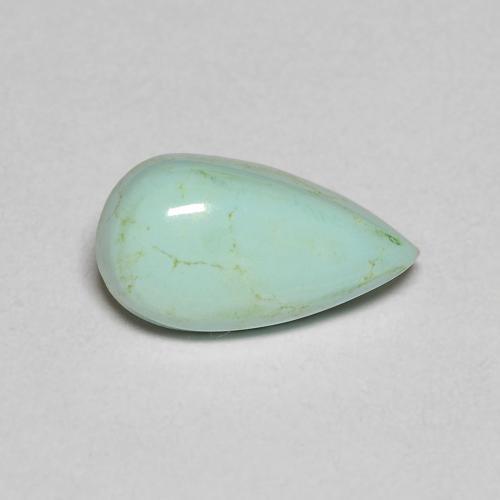 Turquoise Vert pear cabochon 11 x 5,9mm des Etats-Unis, poids de 1,26 ct, pierre gemme naturelle Non traité de pureté Opaque , 1 pièce de turquoise, couleur : Vert bleu clair, dureté de Mohs de 5 à 6, Photo A