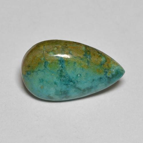 Turquoise Poire en damier des États-Unis 2,99 ct, dimension 14,7 x 8,7mm, pureté Opaque , pierre gemme naturelle Non traité, 1 pièce de turquoise de couleur Vert moyen, dureté Mohs de 5 à 6, Photo A