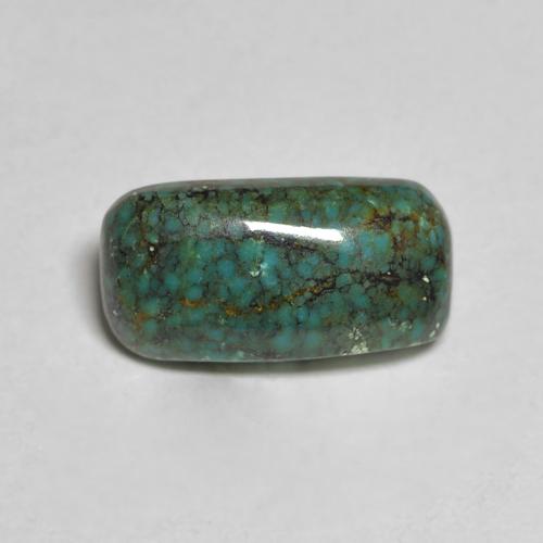 2.13ct Cushion Medium Green Turquoise from United States, Dimension 12.4 x 6.5mm, Natural untreated Gemstone, Opaque Clarity, 1pc Cushion Cabochon Turquoise, Mohs Hardness of 5 - 6, Photo A