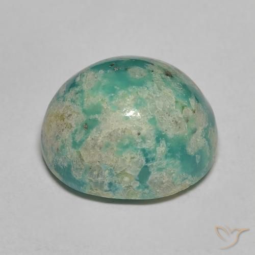 Turquoise Gemstone in 14 x 12 mm (calibrated) Size for Sale, Turquoise Stone in Medium Bluish Green Color