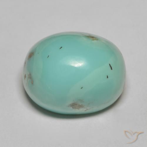 18.01 ct Blue Green Turquoise, 16.2 x 15.8 mm Oval Cut From the United States, Photo A