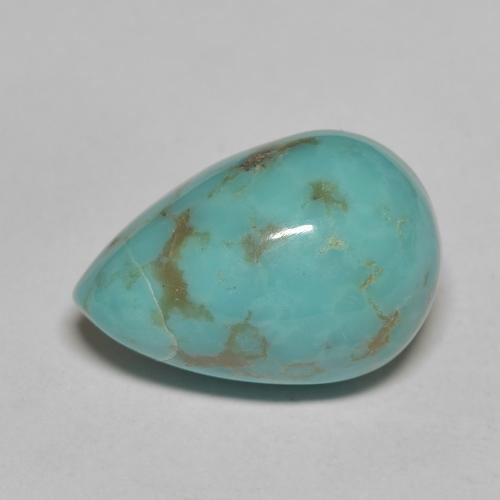 16,5 x 11mm Turchese taglio pera dagli Stati Uniti, peso di 8,62 ct, pietra preziosa naturale non trattati in purezza Opaque, 1 pezzo Turchese Cabochon pera - Colore: Verde bluastro medio, durezza Mohs di 5 - 6 , Photo A