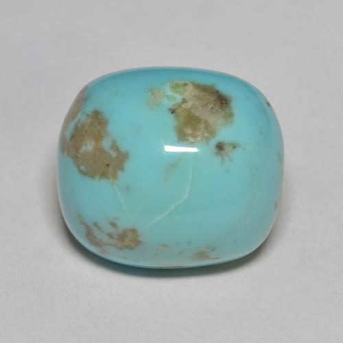 17,2 x 15,3mm Turchese taglio cuscino dagli Stati Uniti, peso di 16,36 ct, pietra preziosa naturale non trattati in purezza Opaque, 1 pezzo Turchese Cabochon a cuscino - Colore: Teal-blu, durezza Mohs di 5 - 6 , Photo A