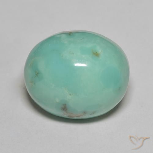14.38 ct Blue Green Turquoise, 16.5 x 13.9 mm Oval Cut From the United States, Photo A