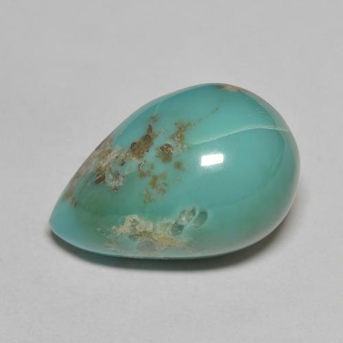 Turquesa Pera de 19,1 x 12,6mm de Estados Unidos, peso de 13.22 ct, piedra preciosa natural No tratado en Opaco Clarity, Turquesa Cabujón Pera de 1 pieza - Color: Verde azulado, dureza Mohs de 5 - 6, Photo A
