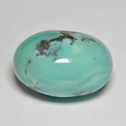 21,8 x 14,6mm Turchese taglio ovale dagli Stati Uniti, peso di 28,11 ct, pietra preziosa naturale non trattati in purezza Opaque, 1 pezzo Turchese Ovale cabochon - Colore: Blu intenso verde, durezza Mohs di 5 - 6 , Photo A