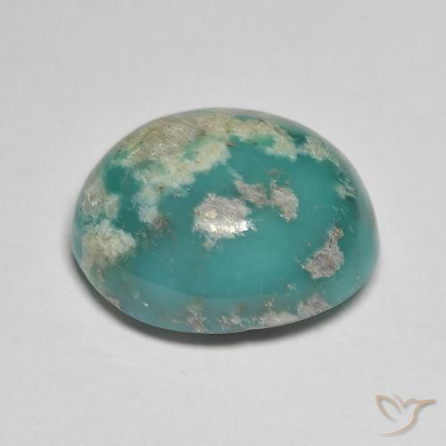 Turquoise Gemstone in 15.5 x 13.4 mm Size for Sale, Turquoise Stone in Light Teal Color