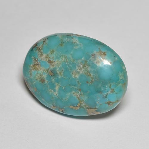 Turchese taglio ovale da 10,46 ct dagli Stati Uniti, dimensione 18,7 x 13,6mm, pietra preziosa naturale non trattati , purezza Opaque, Turchese Ovale cabochon da 1 pz, durezza Mohs di 5 - 6, Photo A