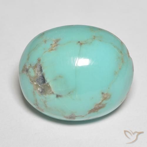Turquesa Verde espuma de mar Ovalada de 18.55 ct de Estados Unidos, dimensión 18,2 x 15,4mm, piedra preciosa natural No tratado, claridad Opaco, Turquesa Cabujón Óvalo de 1 pieza, dureza de Mohs de 5 - 6 , Photo A