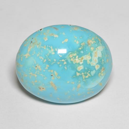 Turquesa Cabujón Óvalo de 20,8 x 17,4mm de Estados Unidos, peso de 16.52 ct, piedra preciosa natural No tratado en claridad Opaco, Turquesa de 1 pieza - Color: Verde azulado claro, dureza Mohs de 5 - 6, Photo A