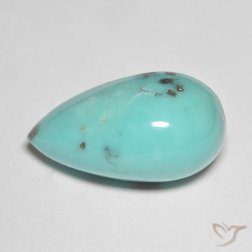 Turquesa Cabujón Pera de 22.34 ct de Estados Unidos, dimensión 23,8 x 13,1mm, piedra preciosa natural No tratado, claridad Opaco, Turquesa de 1 pieza en color Tono azul eléctrico, dureza Mohs de 5 - 6, Photo A