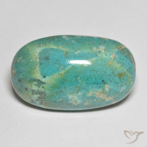 23.33 ct Blue Green Turquoise, 26 x 15.8 mm Oval Cut From the United States, Photo A