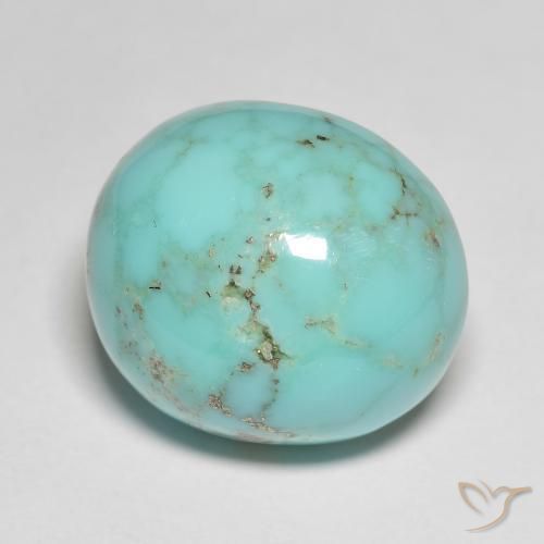 18.73 ct Turquoise Turquoise Stone, Natural Turquoise in Oval Cabochon Shape for Sale