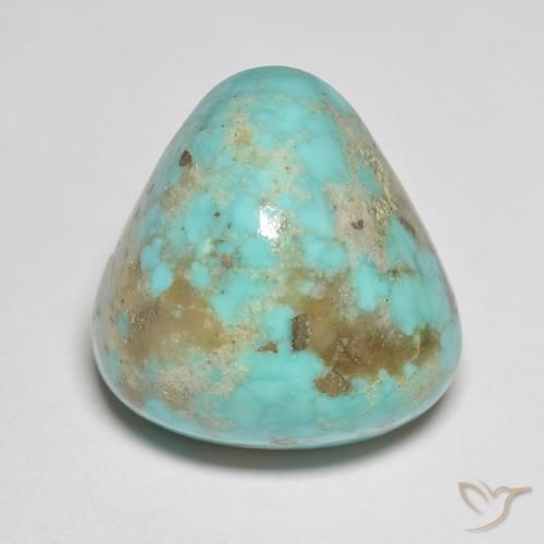 Turchese taglio trilioni da 21,41 ct dagli Stati Uniti, dimensione 19 x 17,5mm, pietra preziosa naturale non trattati , purezza Opaque, Turchese Trillion taglio cabochon da 1 pz, durezza Mohs di 5 - 6, Photo A