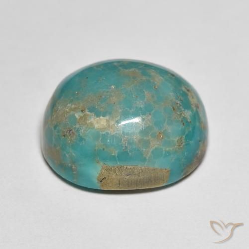Turquoise Gemstone in 16.6 x 14.9 mm Size for Sale, Turquoise Stone in Sea Foam Green Color