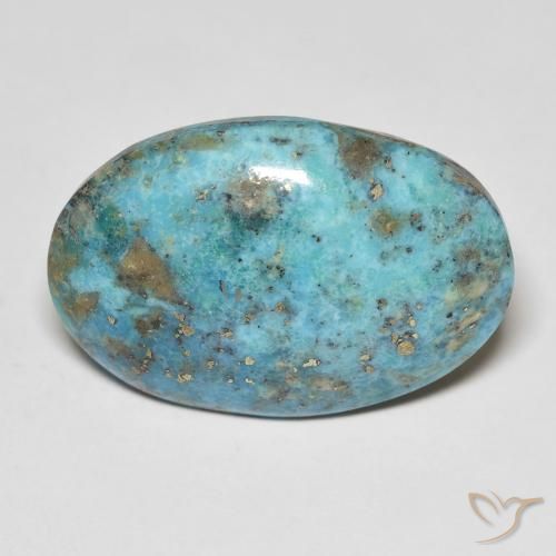 23.53 ct Blue Green Turquoise, 23.4 x 16.3 mm Oval Cut From the United States, Photo A