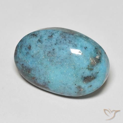 13.55 ct Turquoise Turquoise Stone, Natural Turquoise in Oval Cabochon Shape for Sale