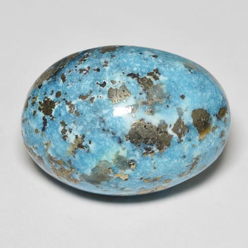 Turquesa Verde azul Ovalada de 32.43 ct de Estados Unidos, dimensión 22,7 x 16,6mm, piedra preciosa natural No tratado, claridad Opaco, Turquesa Cabujón Óvalo de 1 pieza, dureza de Mohs de 5 - 6 , Photo A