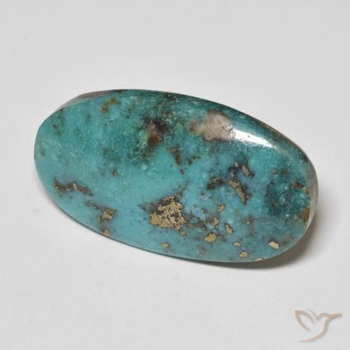 21.59 ct Turquoise Turquoise Stone, Natural Turquoise in Oval Cabochon Shape for Sale