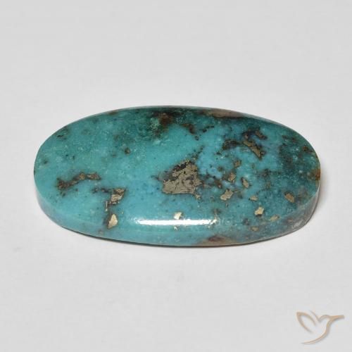 Turquoise Gemstone in 27.2 x 15.5 mm Size for Sale, Turquoise Stone in Bluish Green Color