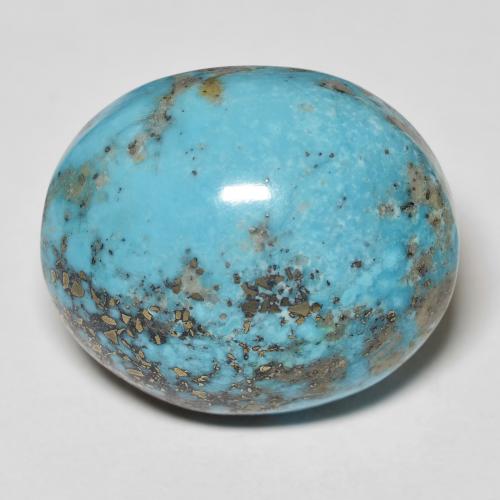 Turquesa Cabujón Óvalo de 25,3 x 21,6mm de Estados Unidos, peso de 53.54 ct, piedra preciosa natural No tratado en claridad Opaco, Turquesa de 1 pieza - Color: Verde azul, dureza Mohs de 5 - 6, Photo A