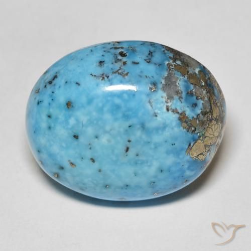 Turquesa Cabujón Óvalo de 24.31 ct de Estados Unidos, dimensión 20,3 x 16,8mm, piedra preciosa natural No tratado, claridad Opaco, Turquesa de 1 pieza en color Cerceta, dureza Mohs de 5 - 6, Photo A