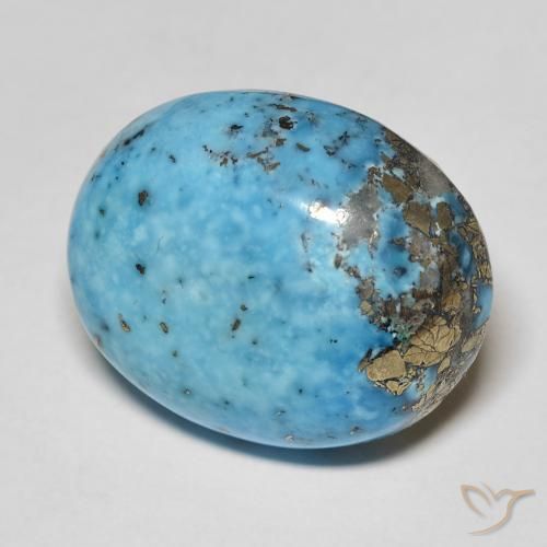 24.31 ct Turquoise Turquoise Stone, Natural Turquoise in Oval Cabochon Shape for Sale
