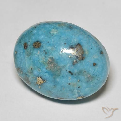 19.84 ct Turquoise Turquoise Stone, Natural Turquoise in Oval Cabochon Shape for Sale