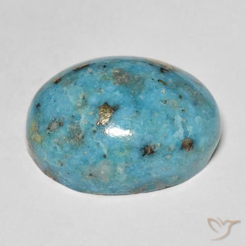Turquoise Gemstone in 20 x 15 mm (calibrated) Size for Sale, Turquoise Stone in Dark Greenish Blue Color