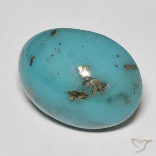16.01 ct Turquoise Turquoise Stone, Natural Turquoise in Oval Cabochon Shape for Sale