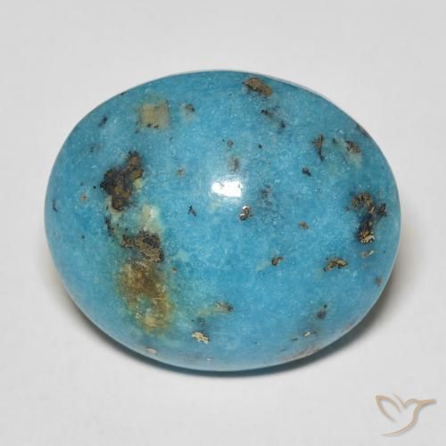 Turquesa Cabujón Óvalo de 19 x 16,4mm de Estados Unidos, peso de 19.71 ct, piedra preciosa natural No tratado en claridad Opaco, Turquesa de 1 pieza - Color: Cerceta, dureza Mohs de 5 - 6, Photo A