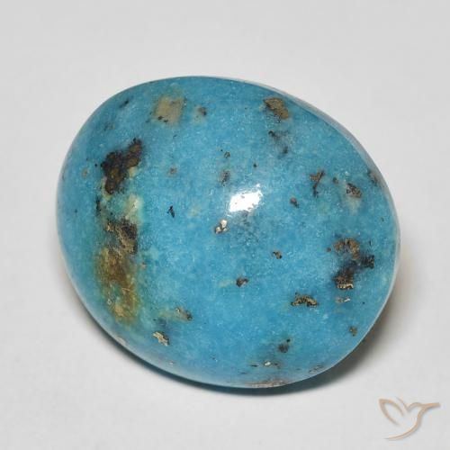 19.71 ct Turquoise Turquoise Stone, Natural Turquoise in Oval Cabochon Shape for Sale