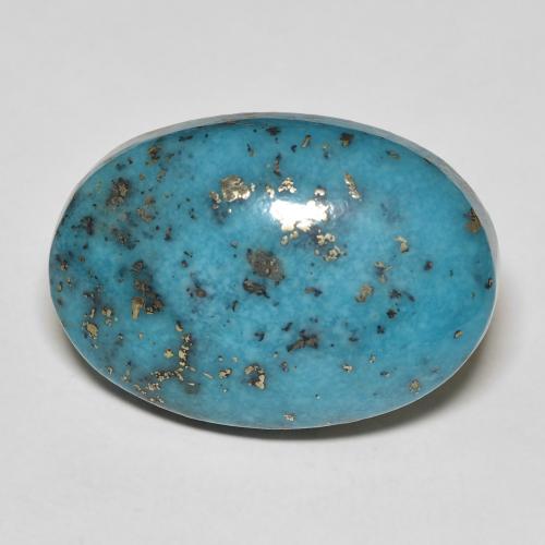 Turquesa Cabujón Óvalo de 23,34 ct de Estados Unidos, Dimensión 23,5 x 16,4mm, Claridad Opaco, Piedra preciosa natural No tratado, 1 pieza de Turquesa en color Verde azul, Dureza Mohs de 5 - 6, Photo A