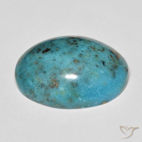 Turquoise Gemstone in 25 x 18 mm (calibrated) Size for Sale, Turquoise Stone in Medium Greenish Blue Color